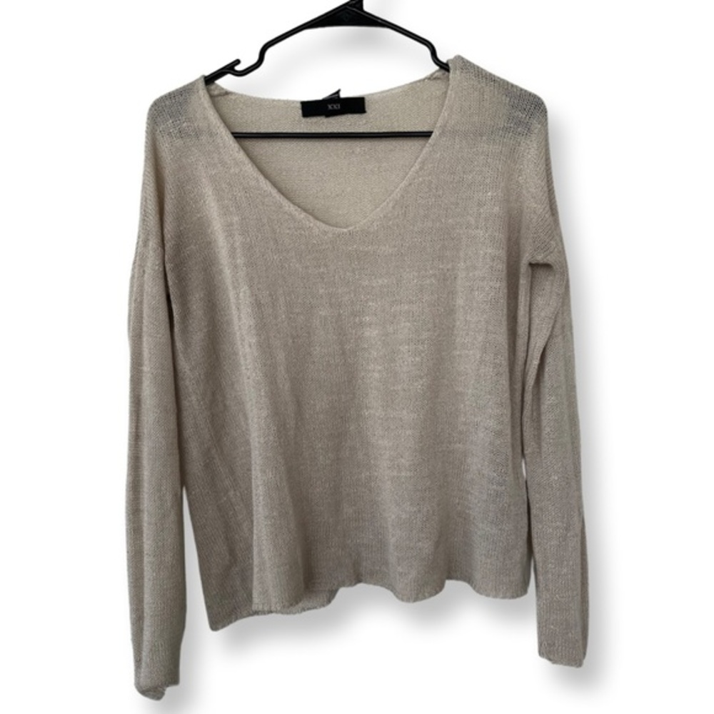 Forever21 Cream Lightweight Long Sleeve Sweater